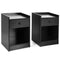 Set of 2 Nightstand with Drawer Cabinet End Side Table Raised Top