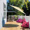 8ft Wall-Mounted Telescopic Folding Tilt Sun Shade Umbrella