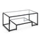 Modern 2-Tier Rectangular Coffee Table with Glass Table Top