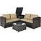 4 Pieces Outdoor Patio Rattan Furniture Set with