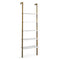 5-Tier Wood Look Ladder Shelf with Metal Frame for Home