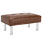 Rectangle Tufted Ottoman with Stainless Steel Legs for Living Room