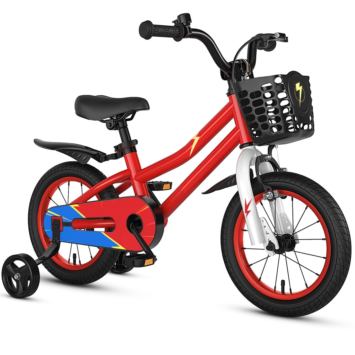 14 Inch Kids Bike Red with Blue Helmet Protective Set