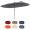15.5 FT Extra-Large Patio Umbrella with LED Solar Lights and Crank Handle
