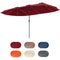 15.5 FT Extra-Large Patio Umbrella with LED Solar Lights and Crank Handle
