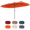 15.5 FT Extra-Large Patio Umbrella with LED Solar Lights and Crank Handle