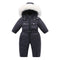 Autumn And Winter Fleece-lined Overalls Ski Suit For Children