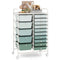 15-Drawer Utility Rolling Cart with Drawers Multi-Use Storage-Icecream Multicolor