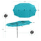 15 Feet Twin Patio Umbrella with 48 Solar LED Lights