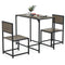 3 Pcs Dining Set Compact Table and 2 Chair with Metal Frame for for Small Space