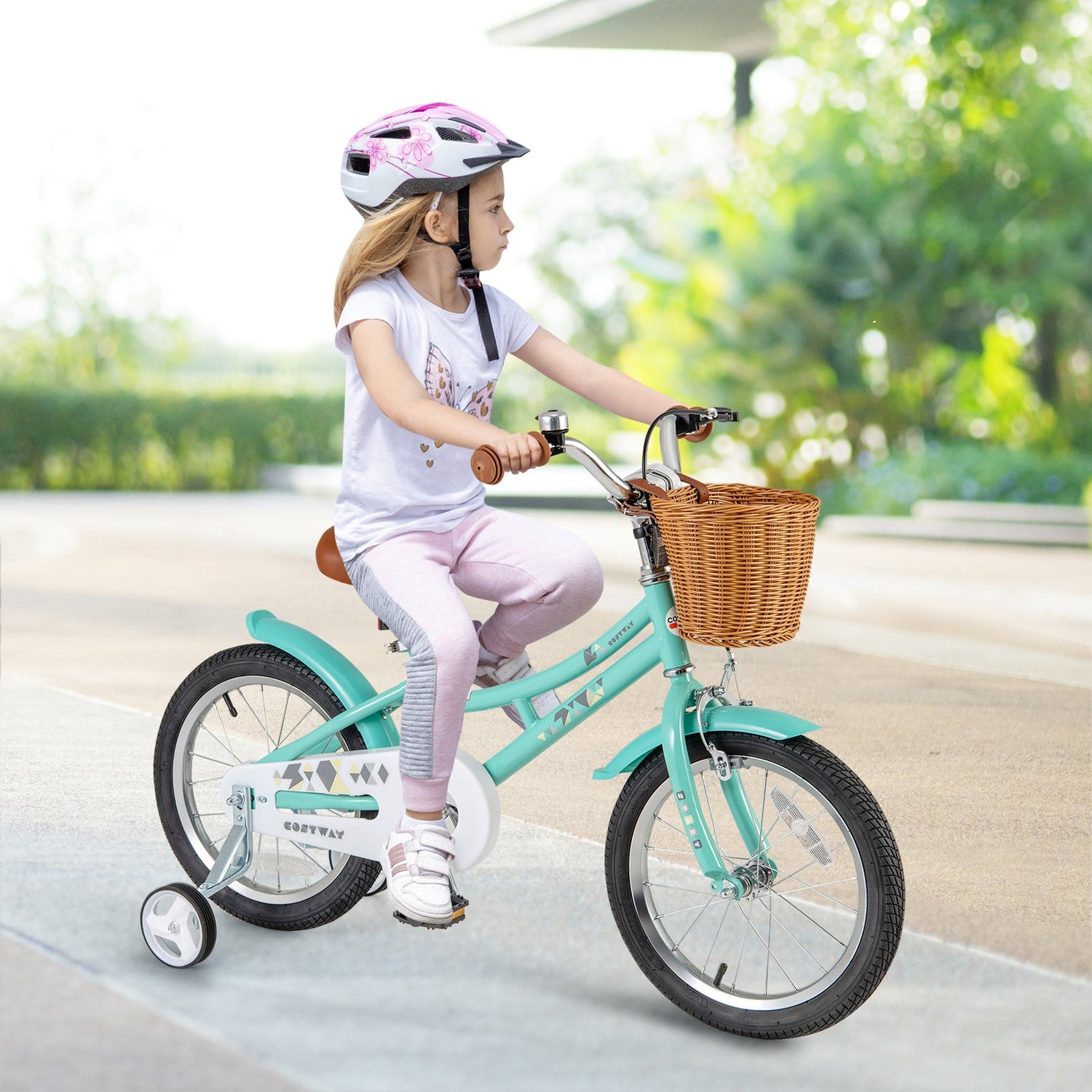 18 Inch Kids Bike Bicycle with Training Wheels and 2 Brake System Ages 4-8 Years Old-18 inches