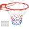 18 Inch Basketball Rim Goal Replacement with All Weather Net and Mounting Hardware