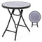 18 Inch Folding Side Table Patio Round Compact Coffee Table
