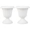 18 inch Tall Vintage Planters Set of 2 with Pedestal Base and Pre-marked Drain Hole