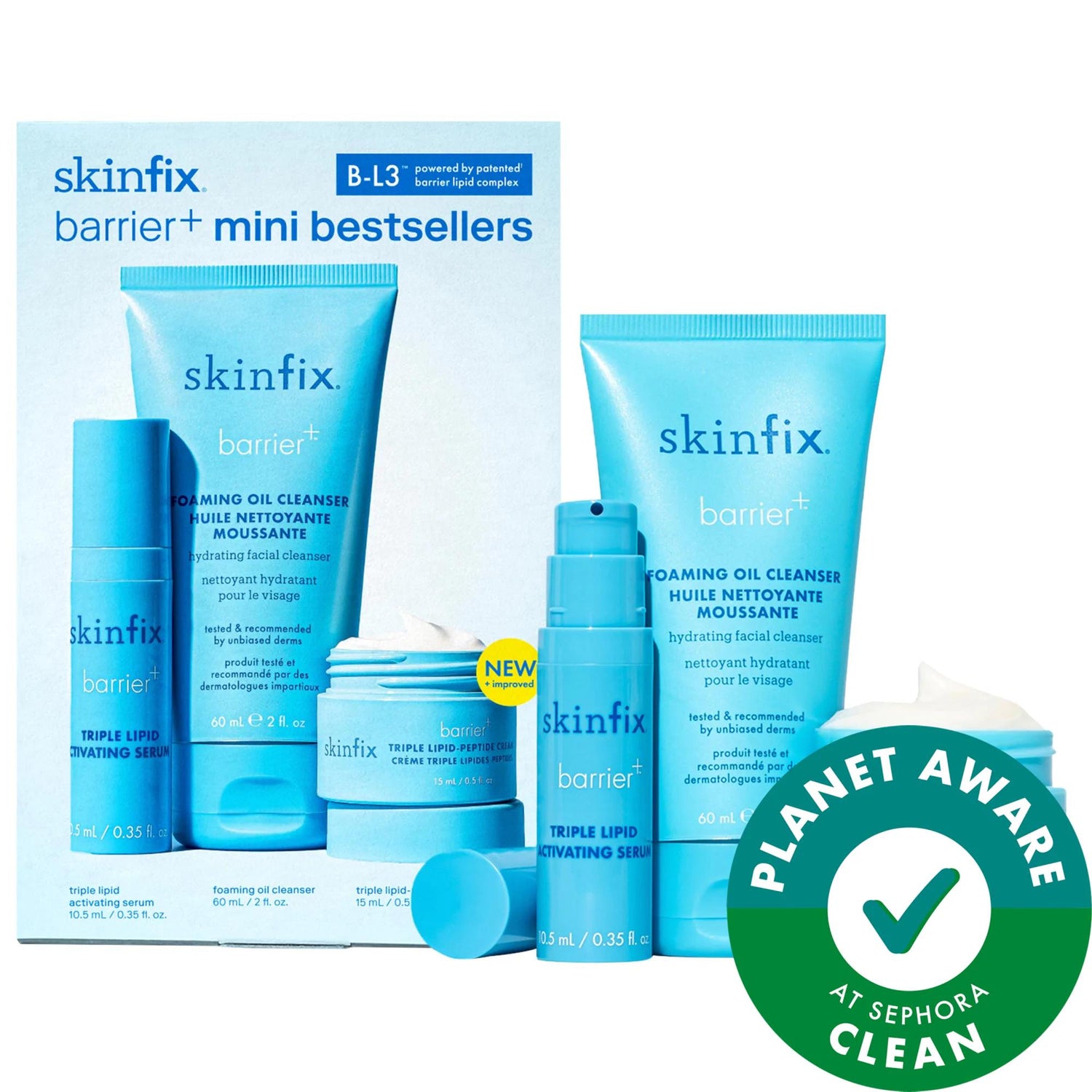 Barrier+ Skincare Set for Dry, Sensitive Skin - Hydrating, Anti-Aging, Vegan, Cruelty-Free, Clean Beauty - Repair Skin Barrier with B-L3 Complex & Niacinamide