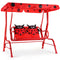 2-Seater Kids Patio Swing with Metal Stand and Adjustable Canopy-Navy