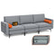 Modular 1/2/3/4-Seat L-Shaped Sectional Sofa Couch with Socket USB Port-3-Seat with USB port