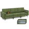 Modular 1/2/3/4-Seat L-Shaped Sectional Sofa Couch with Socket USB Port-3-Seat with USB port