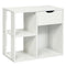 3-Cube Bookcase 2-tier Wooden Storage Shelf with Pull-out Drawer-Brown