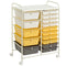 15-Drawer Utility Rolling Cart with Drawers Multi-Use Storage-Icecream Multicolor