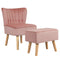 Modern Accent Chair Ottoman Set with Footstool