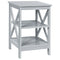 3-Tier Nightstand End Table with X Design Storage