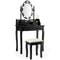 Makeup Vanity Dressing Table Set with Dimmable Bulbs Cushioned Stool