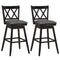 2 Pieces 29 Inches Swivel Counter Height Barstool Set with Rubber Wood Legs