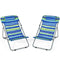 Portable Beach Chair Set of 2 with Headrest