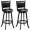 Set of 2 29 Inch Swivel Bar Height Stool Wood Dining Chair Barstool