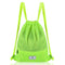 Drawstring Backpack String Bag Foldable Sports Sack with Zipper Pocket-Green