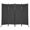 4-Panel Room Divider with Steel Frame
