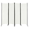 4-Panel Room Divider with Steel Frame