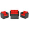 4 Pieces Patio Rattan Conversation Set with Cushions and Coffee Table-Black