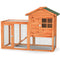 2-Story Wooden Rabbit Hutch with Running Area