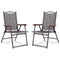 Set of 2 Patio Folding Sling Back Camping Deck Chairs
