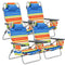 4-Pack 5-Position Outdoor Folding Backpack Beach Reclining Chair with Pillow