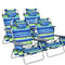 4-Pack 5-Position Outdoor Folding Backpack Beach Reclining Chair with Pillow