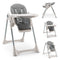 Baby Folding High Chair Dining Chair with Adjustable Height and Footrest