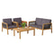 4 Pieces Patio Rattan Furniture Set with Removable Cushions