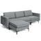 Modular 3-Seat L-shaped Sectional Sofa with Reversible Chaise and 2 USB Ports-Green