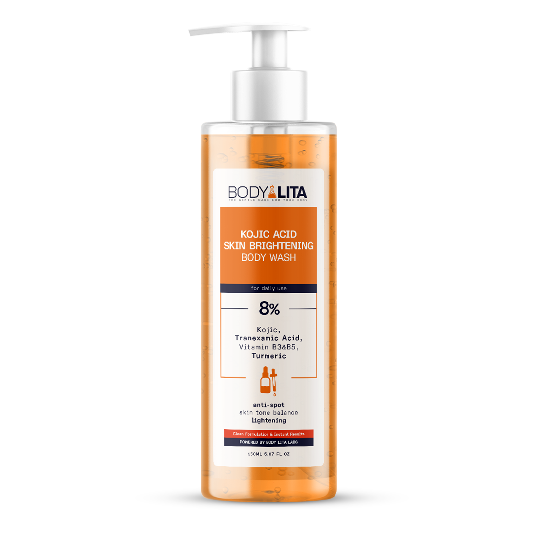 BodyLita Kojic Acid Brightening Body Wash with Turmeric & Lemon Peel, Dark Spot Corrector