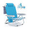 1 Piece Foldable Backpack Beach Chair with Cup Holder and Storage Pockets for Outdoor