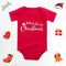 Christmas Deer English Letters Printed Red Triangle Rompers