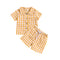 Boys And Girls Short Sleeve Plaid Shirt Two-piece Set