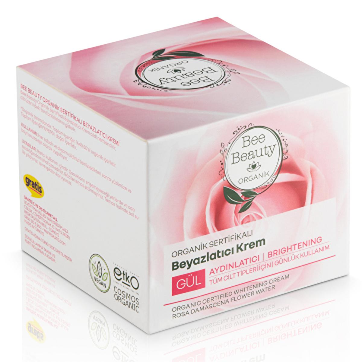 Bee Beauty Organic Certified Whitening Daily Cream - Natural Skincare, Moisturizing & Brightening Effect