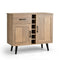 Modern Wine Bar Buffet Cabinet with 6-Bottle Wine Rack