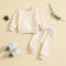 Solid Color Alphabet Embroidery Long-sleeved Sweater And Trousers Two-piece Set