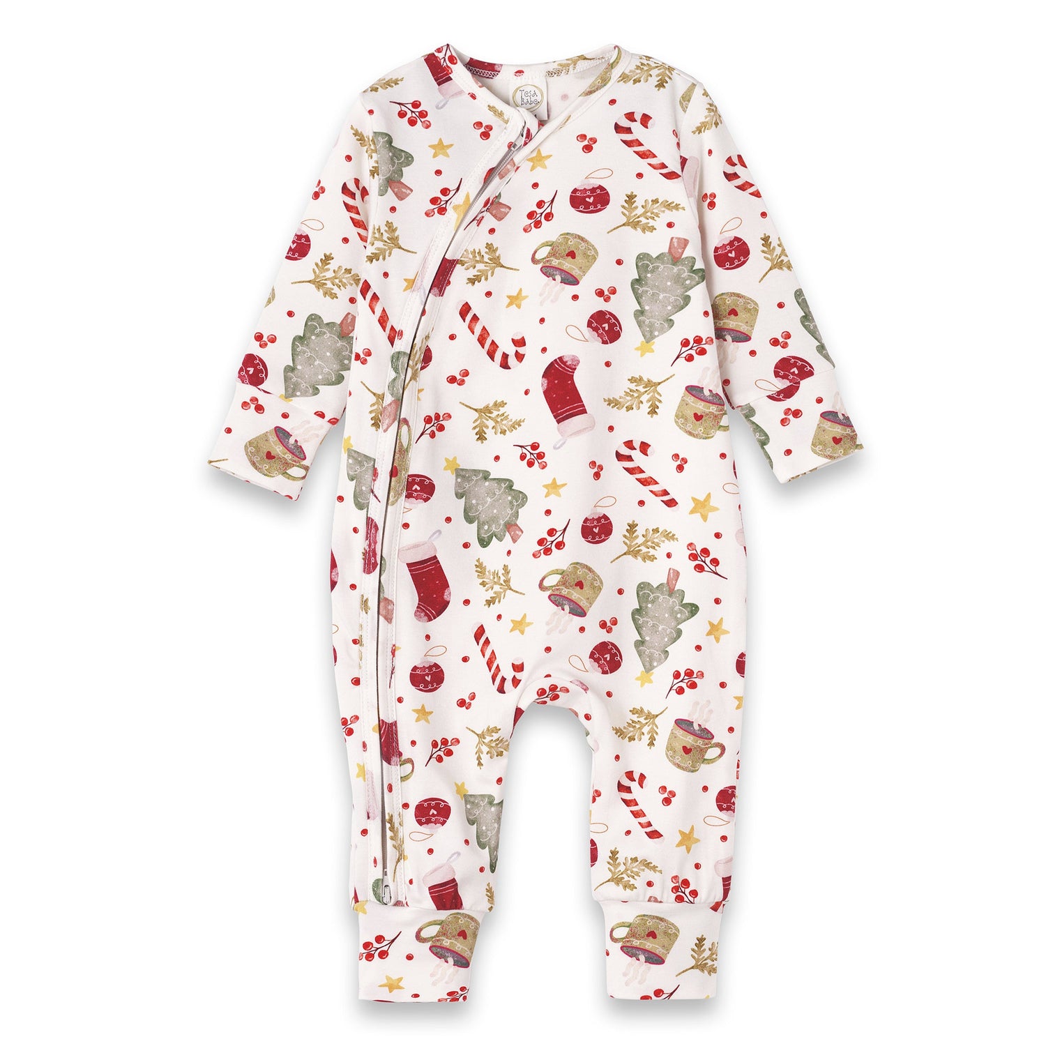 Bamboo Holiday Baby Zip Romper – Christmas One-Piece Pajamas