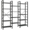 Vintage Triple Wide 5-Tier Bookcase Large Bookshelf Display Storage Shelf